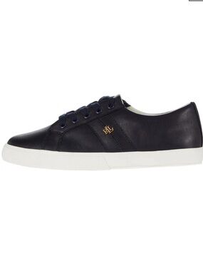 Ralph Lauren Janson II Leather Sneakers with Gold RL Emblem